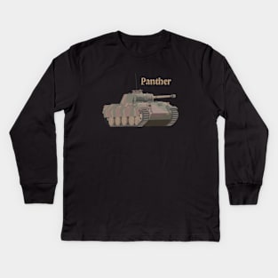 Panther German WW2 Battle Tank Kids Long Sleeve T-Shirt